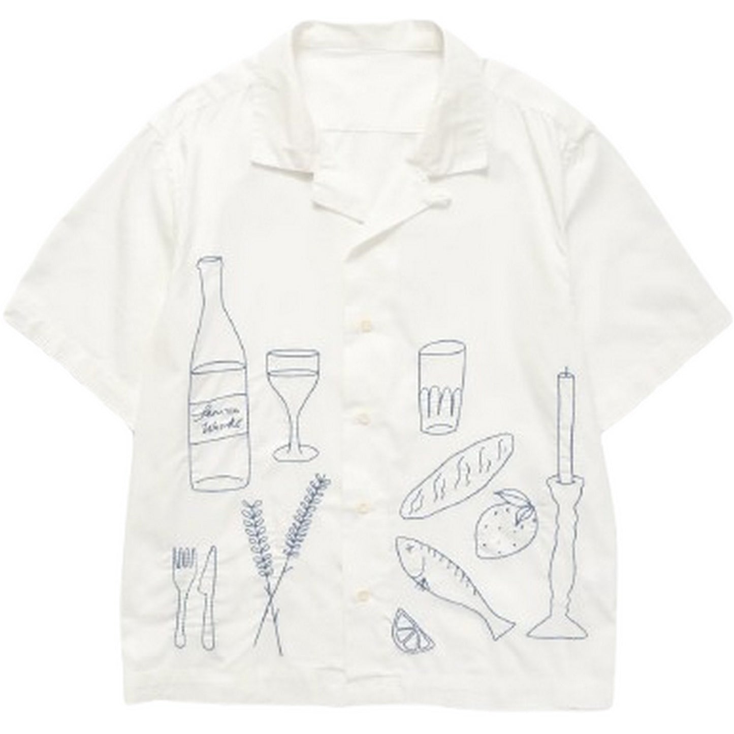 Service Works Freizeithemden für Herren – Picknick-Kurzarmhemd – Weiß