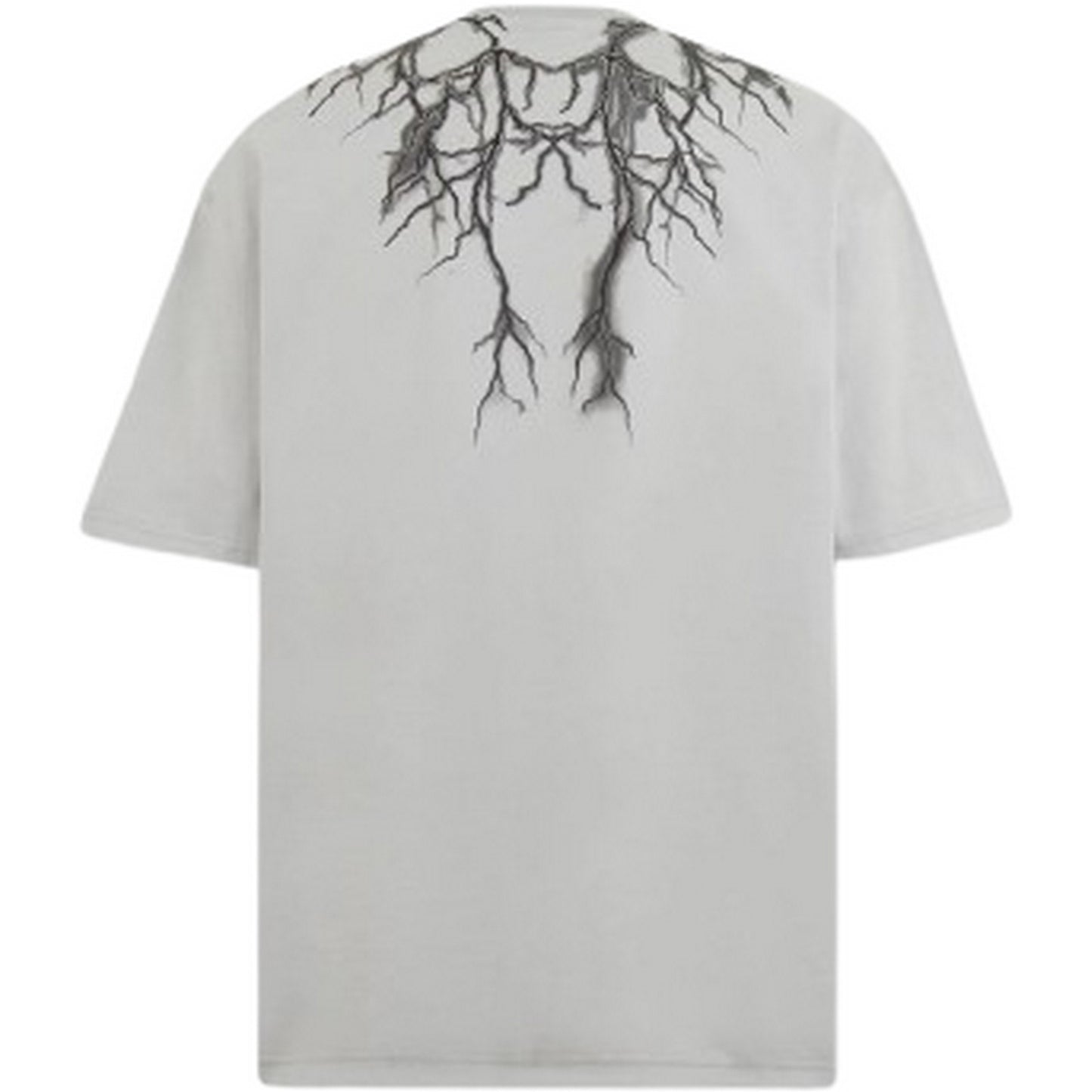 T-shirt Uomo Phobia - Grey T-Shirt With Front And Back Black Lightning - Grigio