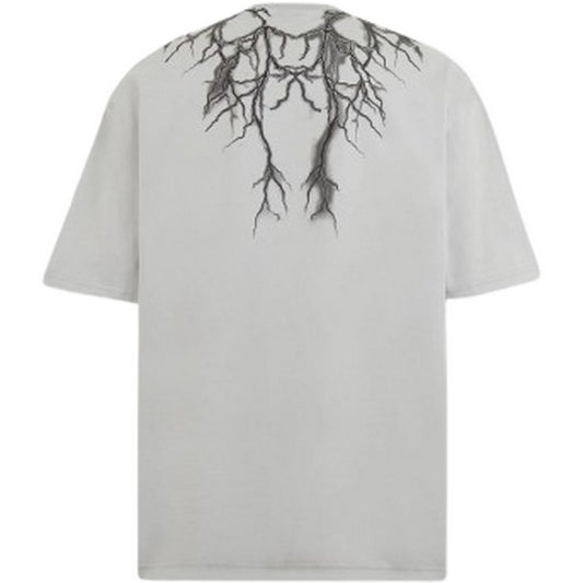T-shirt Uomo Phobia - Grey T-Shirt With Front And Back Black Lightning - Grigio
