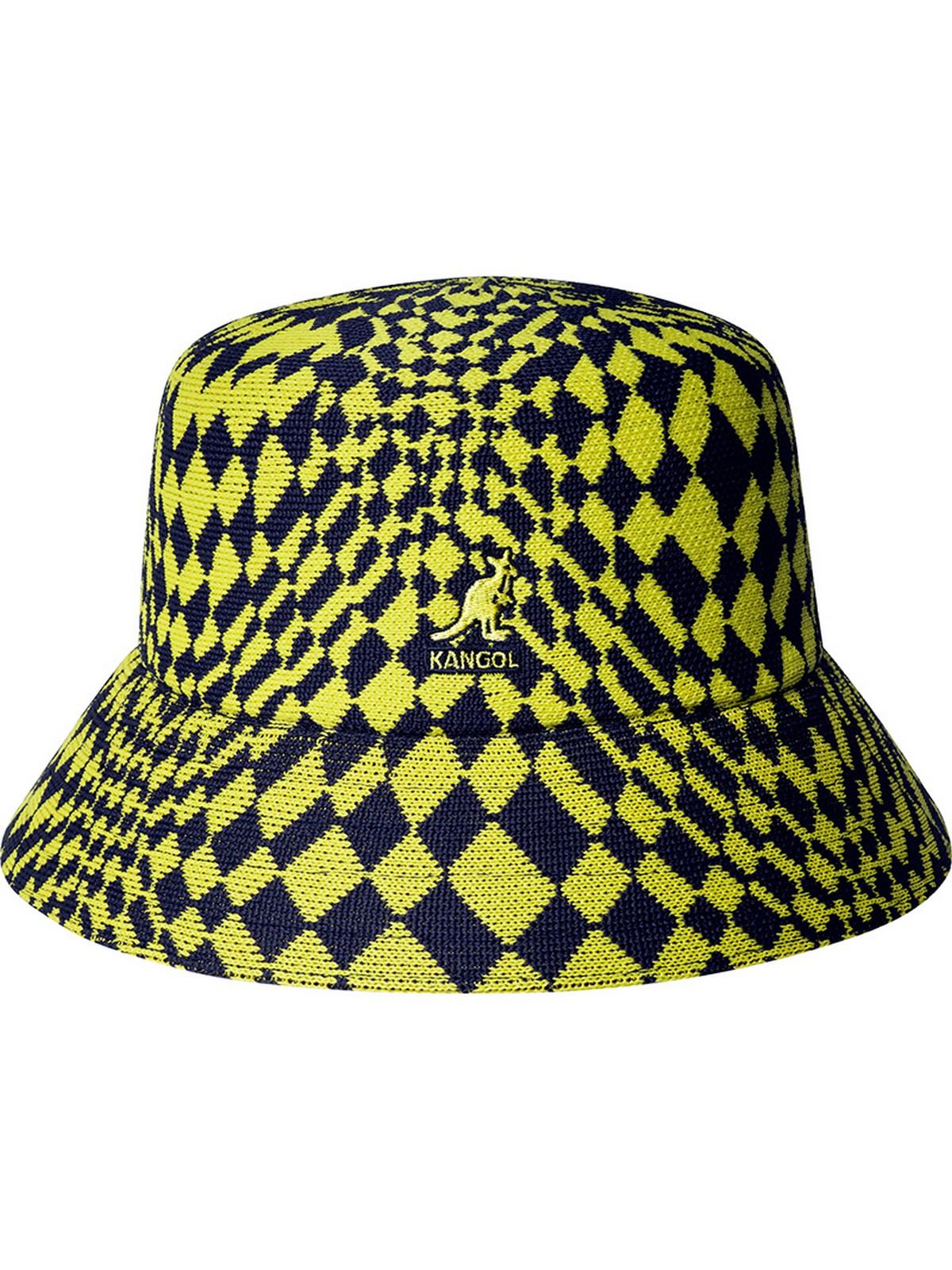Kangol unisex kapelusze typu Bucket - wypaczone wiadro w kratkę - żółte