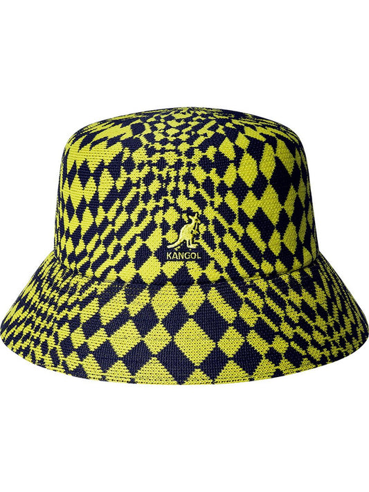 Sombreros de pescador unisex Kangol - Cubo a cuadros deformados - Amarillo