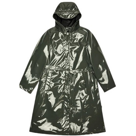 Rains Wasserdichte Damenjacken – A-Line Longer W Jacket W3 – Grün