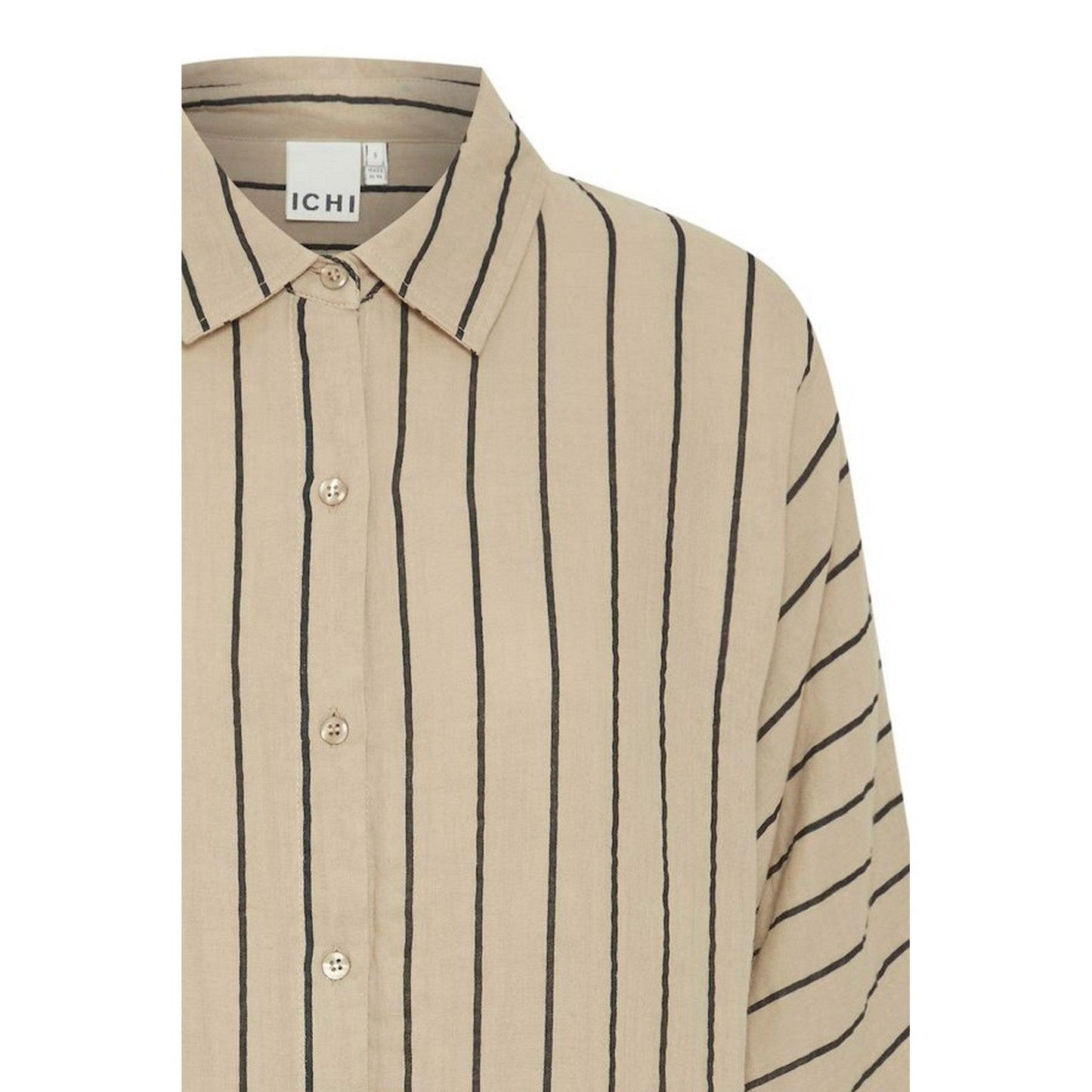 Camicie Donna Ichi - Iafoxa Striped Beach Sh - Beige