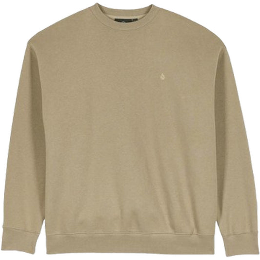 Męskie bluzy z kapturem Volcom – Single Stone Pw Crew – Beżowe