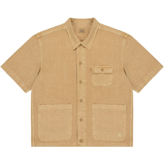 Camicie casual Unisex KAPPY DESIGN - Pigment Half Shirts Jacket - Beige