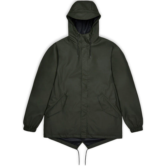 Wodoodporne kurtki unisex Rains - Fishtail Jacket W3 - Zielony