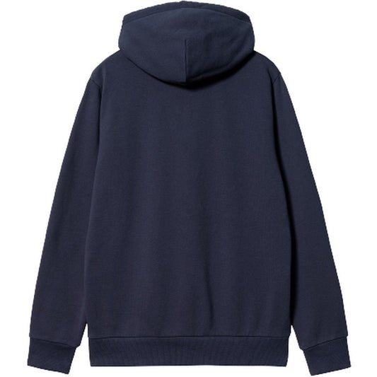 Carhartt Wip Herren-Kapuzenpullover – Kapuzen-Schriftzug-Stickerei – Blau