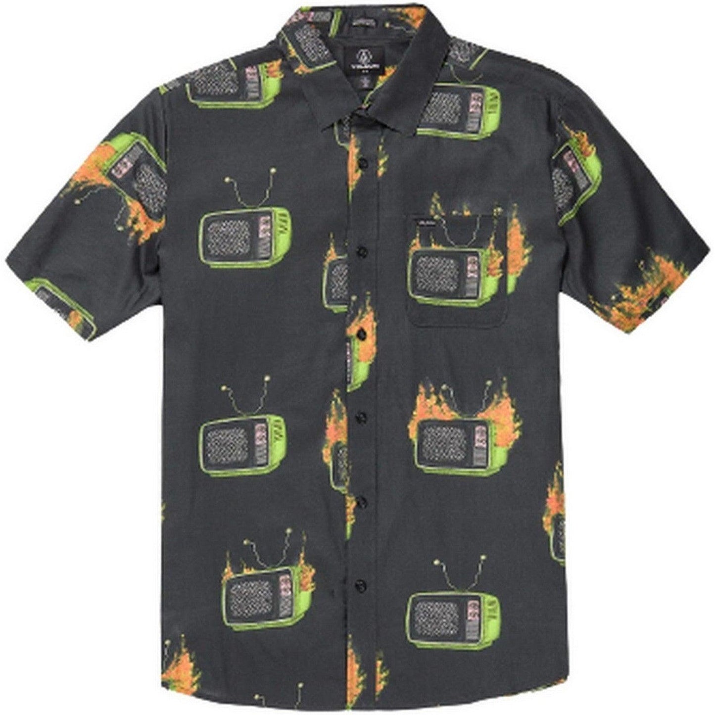 Camicie casual Uomo Volcom - Fa J Hager Woven Ss - Nero