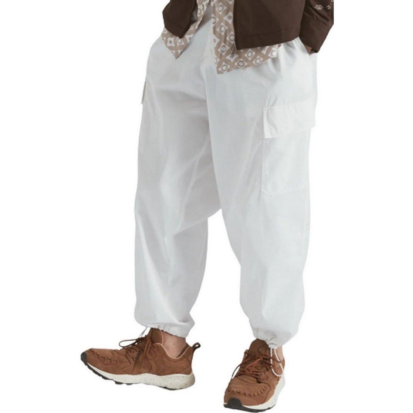 Spodnie męskie Universal Works – luźne spodnie cargo – białe