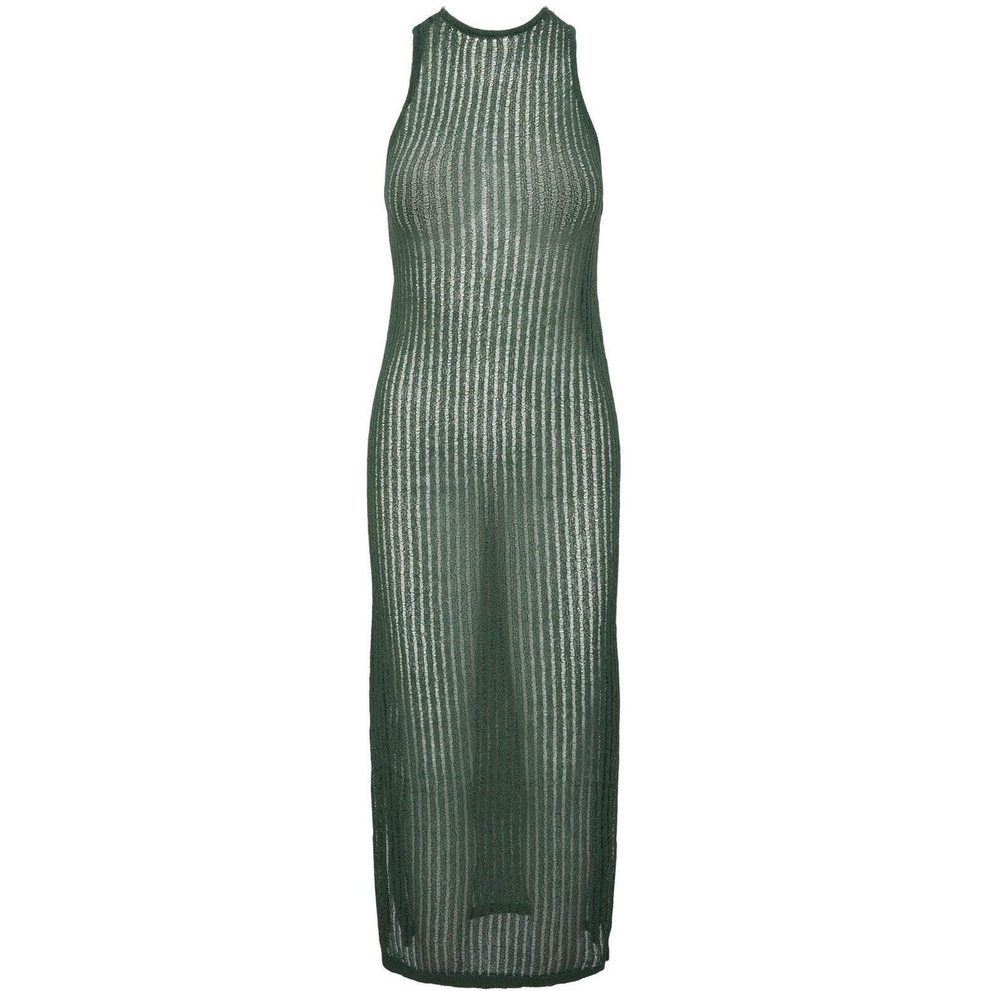 Vestiti casual Donna Pieces - Pcamar Sl Ankle Knit Dress Sww Bc - Verde