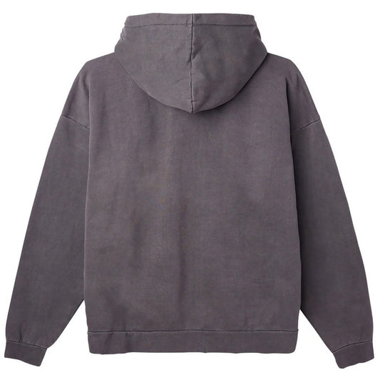 Obey Sudaderas con capucha para hombre - Polar con capucha y cremallera con pigmentos en minúsculas - Negro