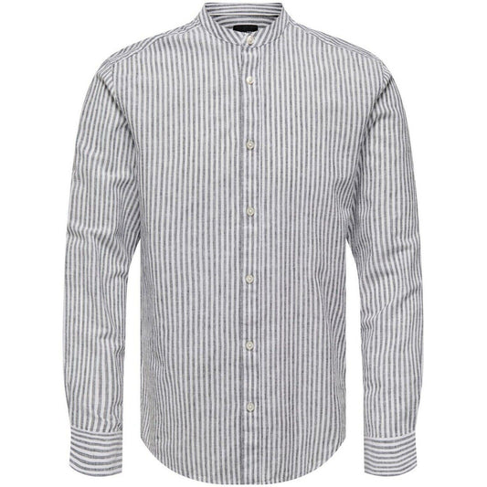 Freizeithemden für Herren Only & Sons - Onscaiden Ls Mao Stripe Linen Shirt Noos - Blau