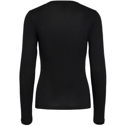 Pieces Damen T-Shirts - Pcmaria Ls Top Noos Bc - Schwarz