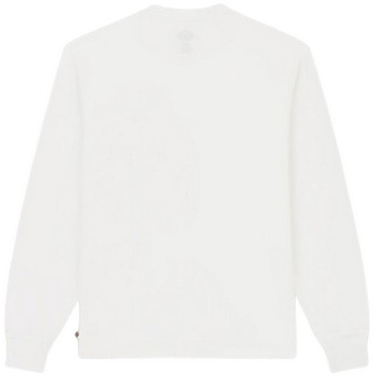 Dickies Chemises à manches longues pour hommes - Clancy Heavyweight Tee Ls - Blanc
