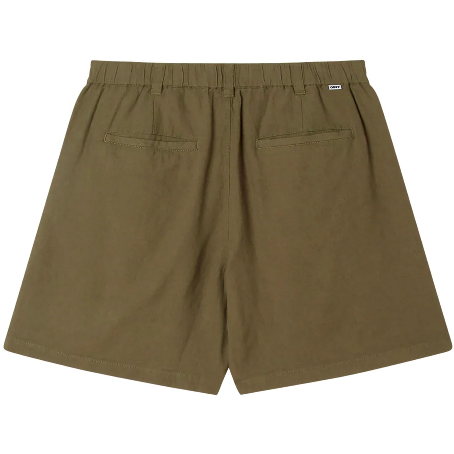 Pantaloncini Uomo Obey - Foster Pleated Linen Short - Verde