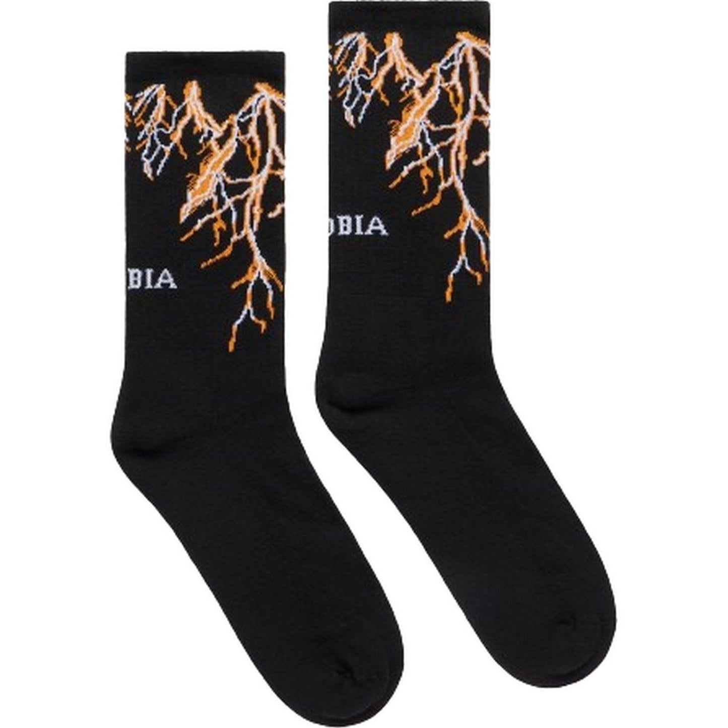 Calze Uomo Phobia - Black Socks Orange Lightning - Nero