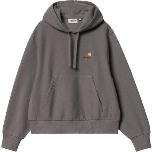 Carhartt Wip Damen-Kapuzenpullover – W' HD American Script Sweat – Grau
