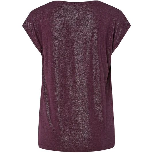 T-shirt Donna Pieces - Pcalice Ss Glitter Tee Jrs Noos Bc - Viola