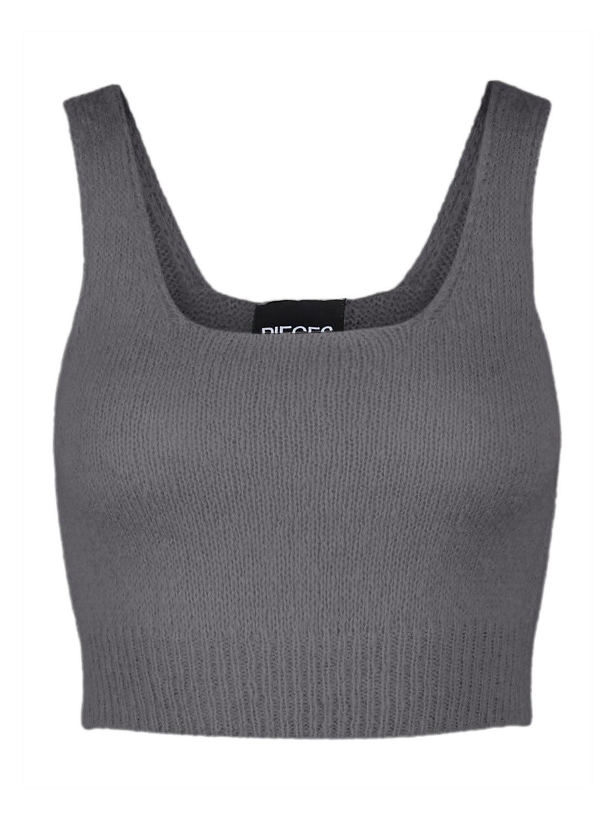 Canotte e top Donna Pieces - Pcfelipa Bralette Knit Bc - Grigio