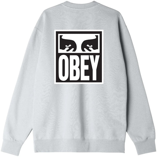 Męskie bluzy z kapturem Obey Eyes Icon Crew Premium Fleece - szare