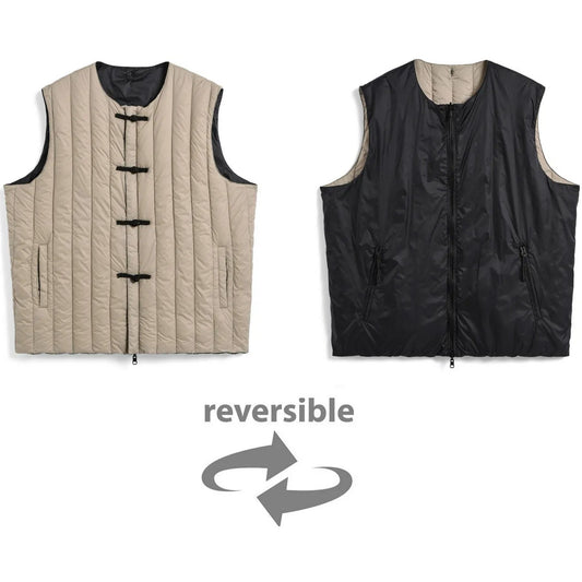 Chaleco unisex Taion - Chaleco interior reversible con botones de China - Beige