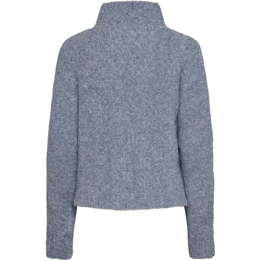 Damen-Pullover – Pcnori Ls High Neck Bat Wing Knit Bc – Hellblau