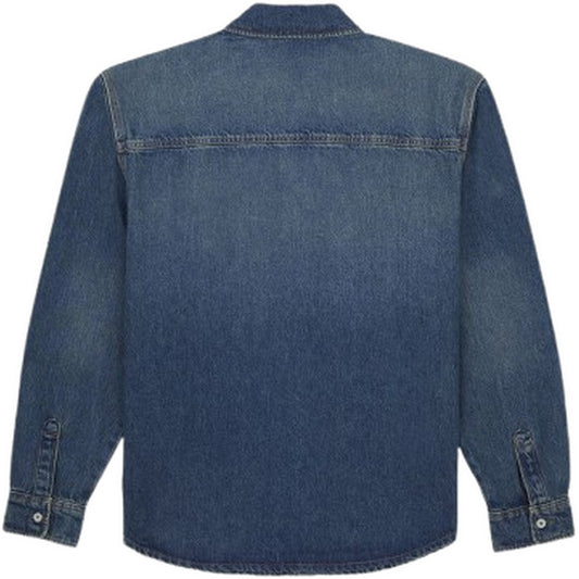 Dickies Men's Casual Shirts - Mechanic Denim Shirt Ls - Blue