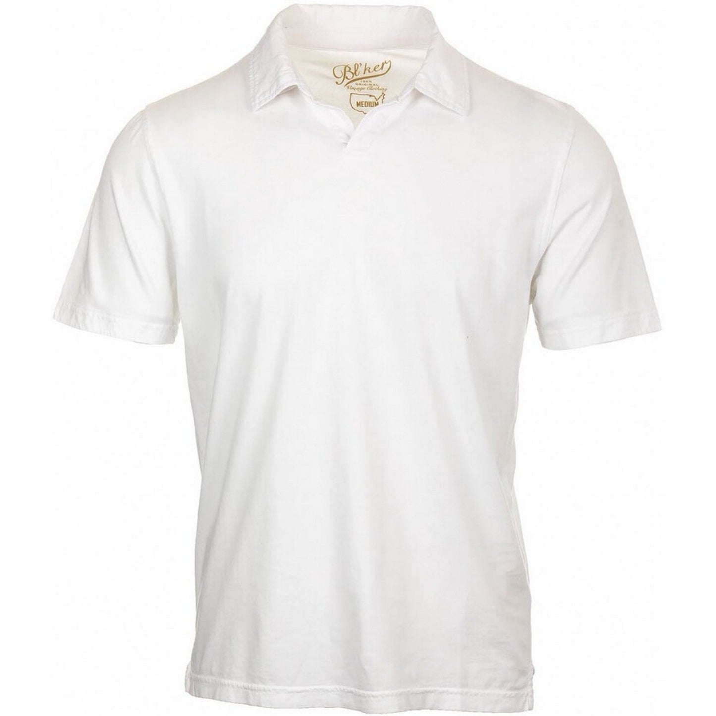 Polo Uomo Bl'ker - Blker Polo Manica Corta Hamptons Senza Bottoni Je - Bianco