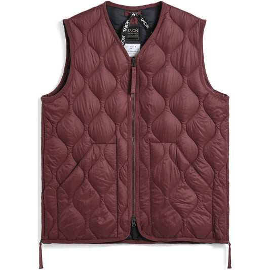 Taion Gilet unisexe – Gilet militaire à col en V avec fermeture éclair – Rouge