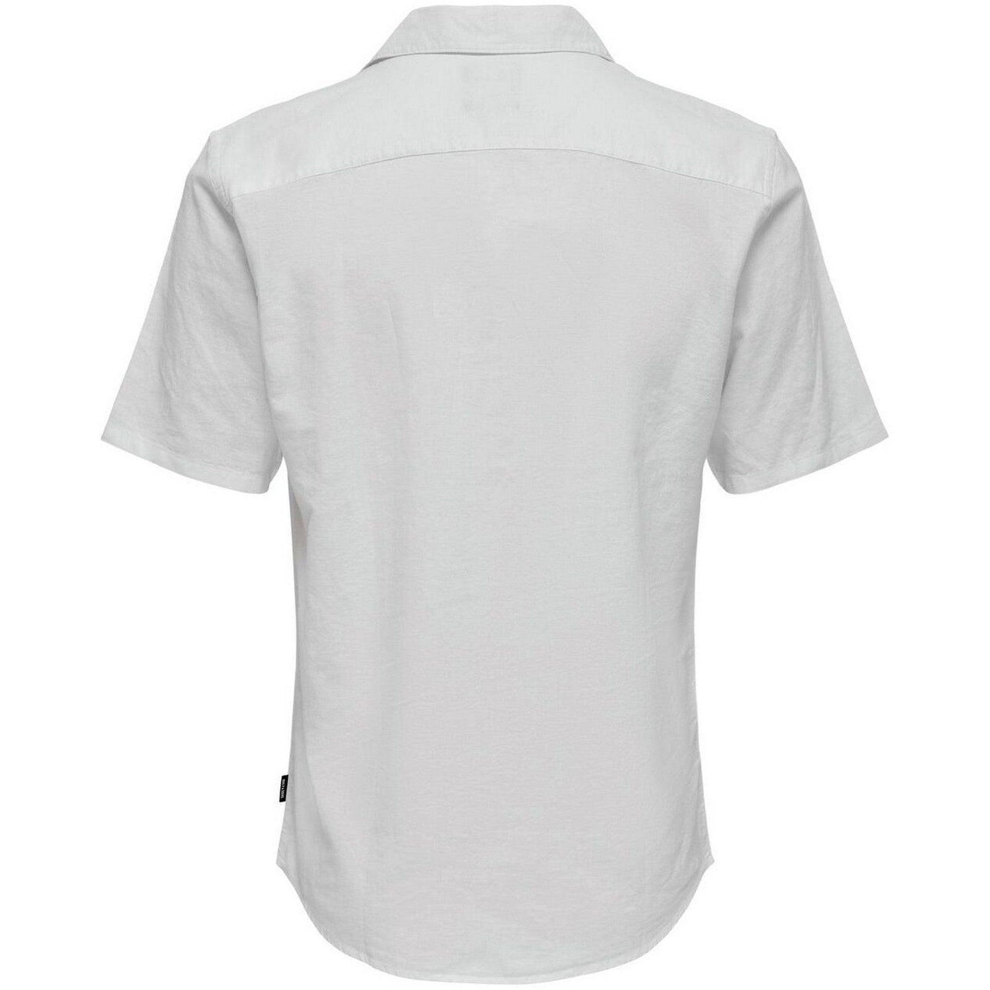 Only & Sons Freizeithemden für Herren – Onscaiden Ss Solid Resort Linen Noos – Weiß