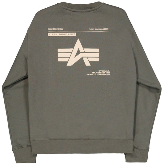 Maglie a manica lunga Uomo Alpha Industries - Label Sweater Bp - Verde