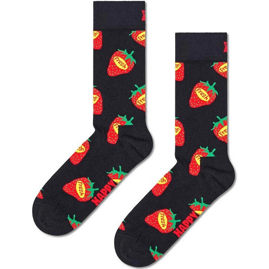 Skarpety unisex Happy - Strawberry Fresh Socks - Czarne