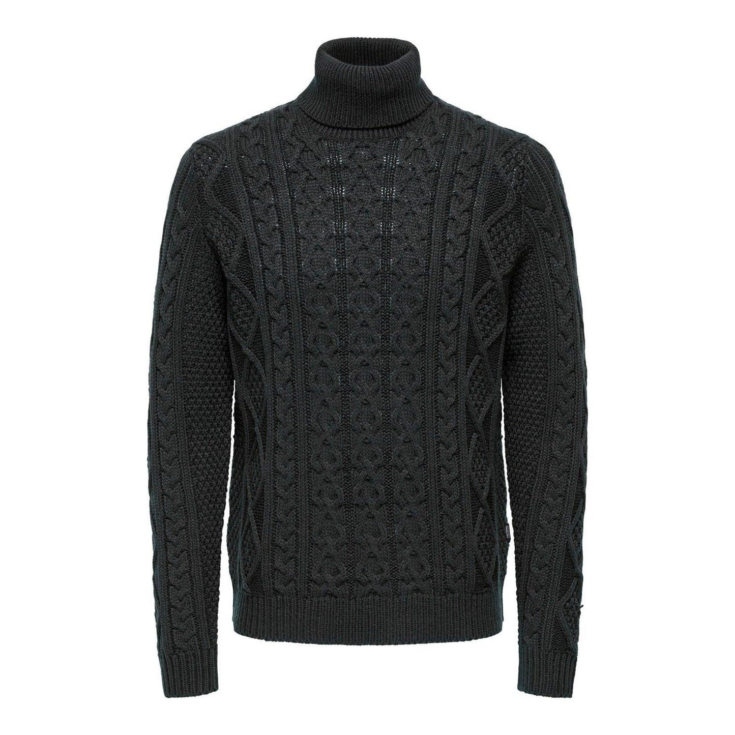 Maglioni Uomo Only & Sons - Onsrigge Reg 3 Cable Roll Neck Knit - Grigio