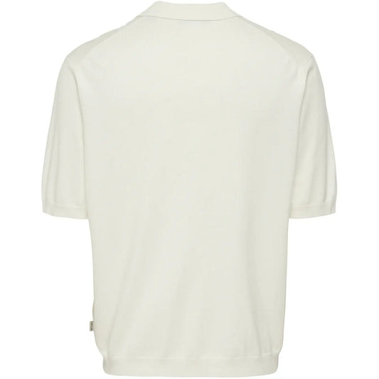 Maglie a manica lunga Uomo Only & Sons - Onswyler Life Rlx 12 Ss Split Knit Noos - Bianco