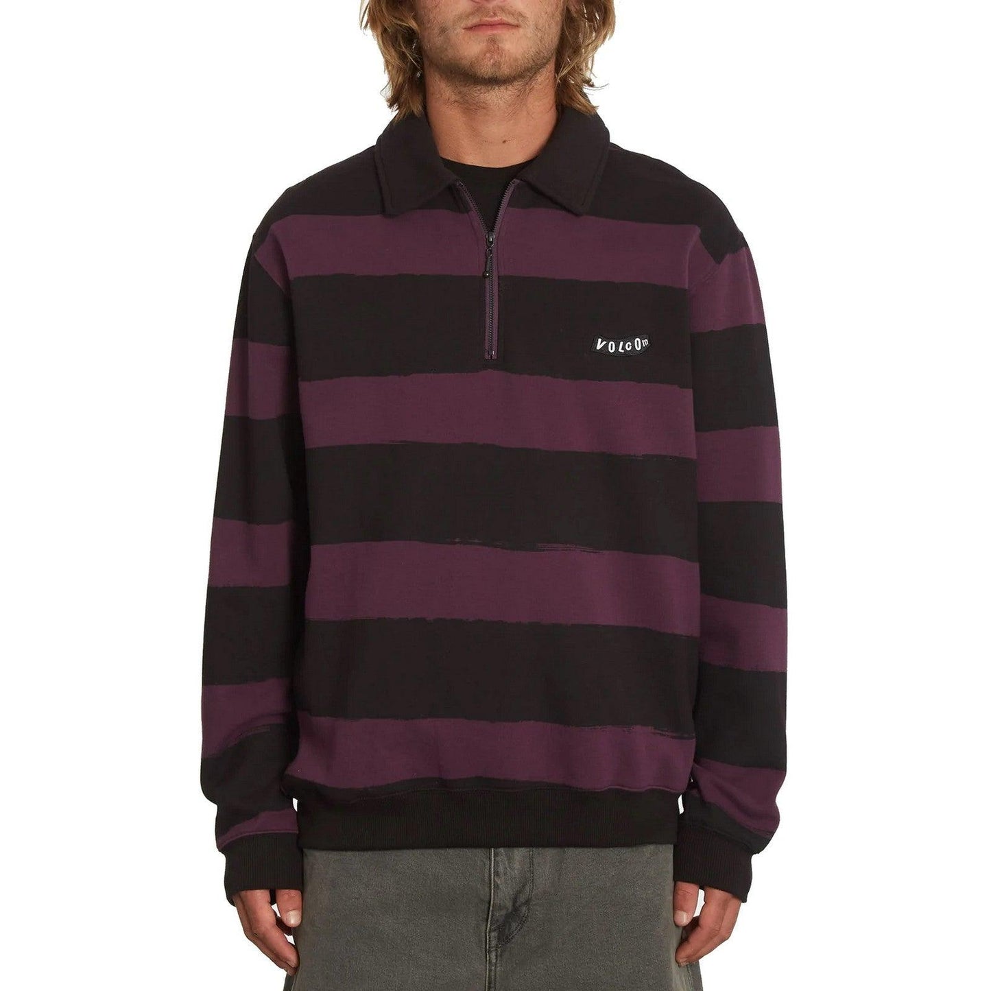 Felpe senza cappuccio Uomo Volcom - Nevermine Crew - Viola