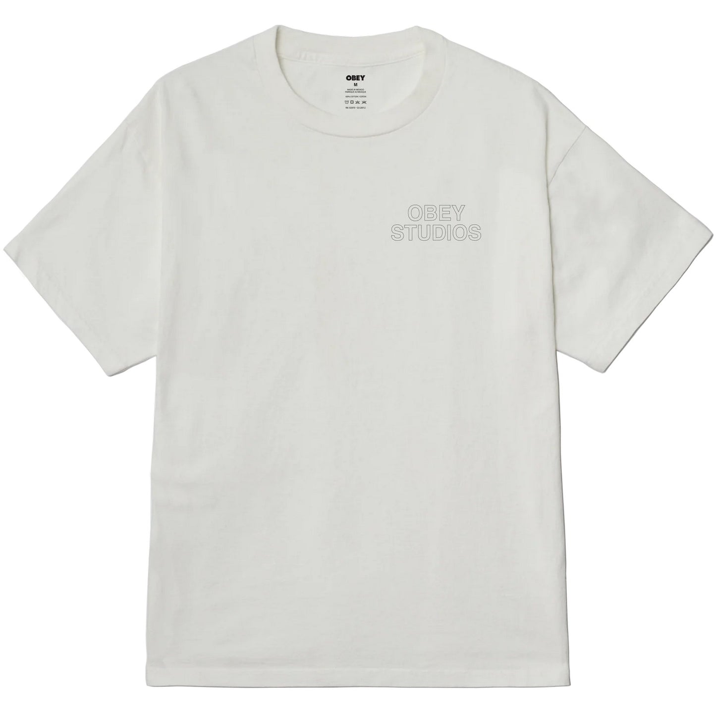T-shirt Uomo Obey - Obey Studios Outline Tee - Bianco