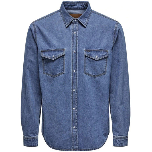 Only & Sons Freizeithemden für Herren – Onsbane 3247 Dnm Shirt – Blau