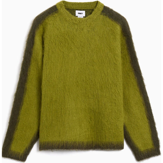 Obey Sudaderas con capucha para hombre - Aura Crew Sweater - Amarillo