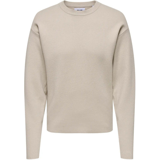 Only & Sons Chemises à manches longues pour hommes - Onscooper Rlx Ls 12 Crew Knit - Gris