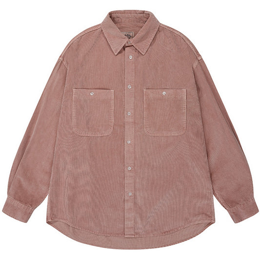 Chemises casual unisexe KAPPY DESIGN - Chemise en velours côtelé pigmenté - Rose