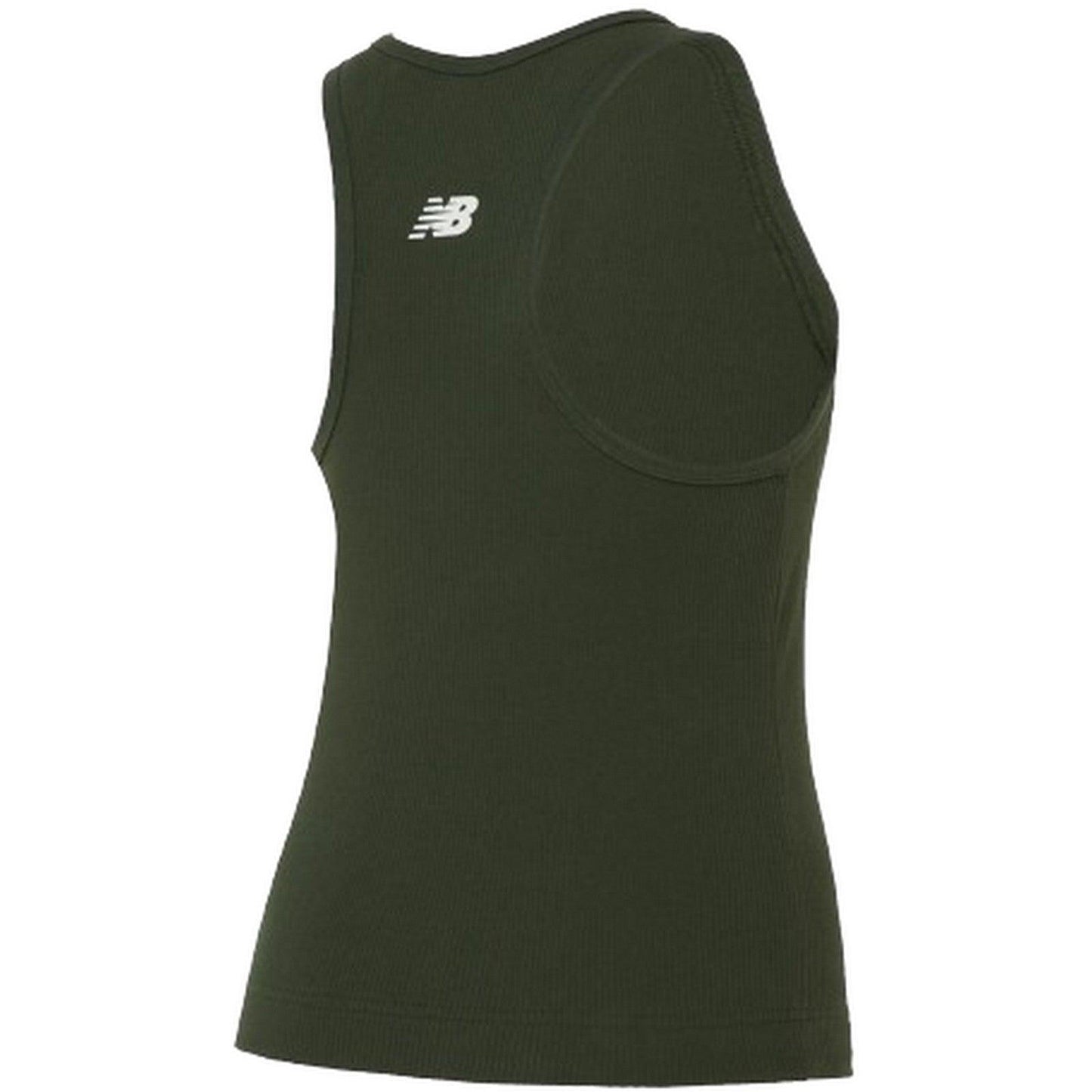 New Balance Damen-Tanktops – Linear Heritage Rib Knit Racer Tank – Grün