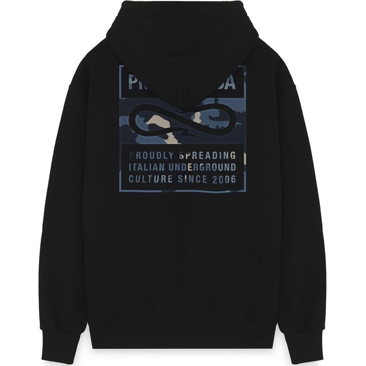 Propaganda Herren Hoodies – Label Camo Sweatshirt – Schwarz