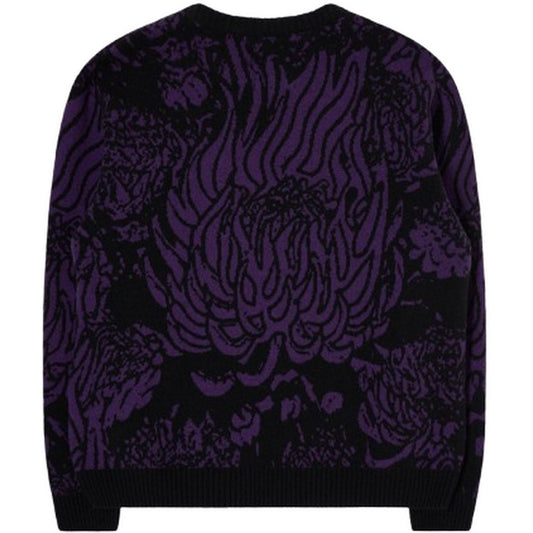 Męskie koszule z długim rękawem Edwin – sweter na całej powierzchni – czarny