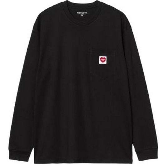 Carhartt Wip Chemises à manches longues pour hommes - L/S Pocket Heart T-Shirt - Noir