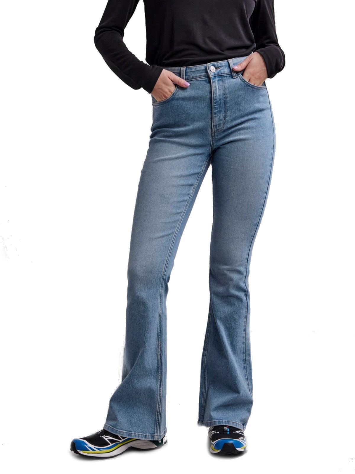 Jeans Donna Pieces - Pcpeggy Flared Hw Jeans Lb Noos - Celeste
