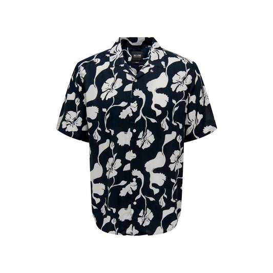 Freizeithemden für Herren Only & Sons - Onsdash Life Reg Visc Aop Ss Shirt Noos - Blau
