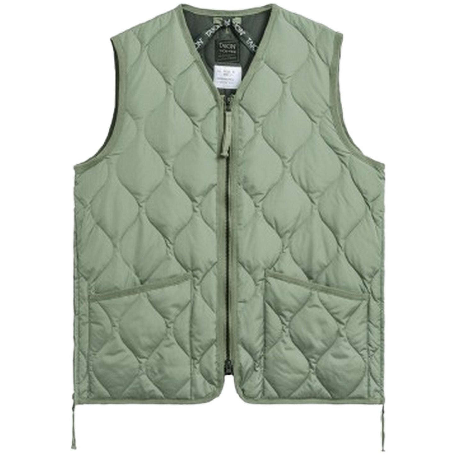 Taion Gilet pour hommes - Gilet militaire zippé à col en V - Vert
