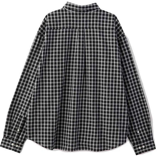 Casual Shirts Men XLarge - Patch Logo Plaid L/S Shirt - Black