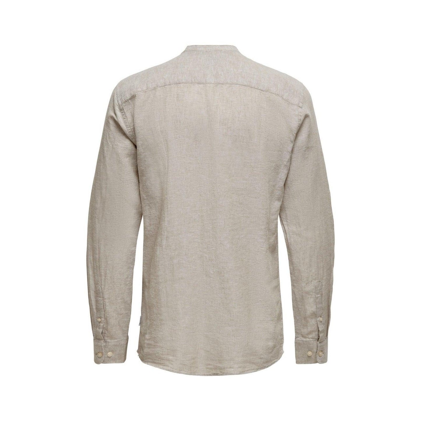 Camicie casual Uomo Only & Sons - Onscaiden Ls Solid Linen Mao Shirt Noos - Beige