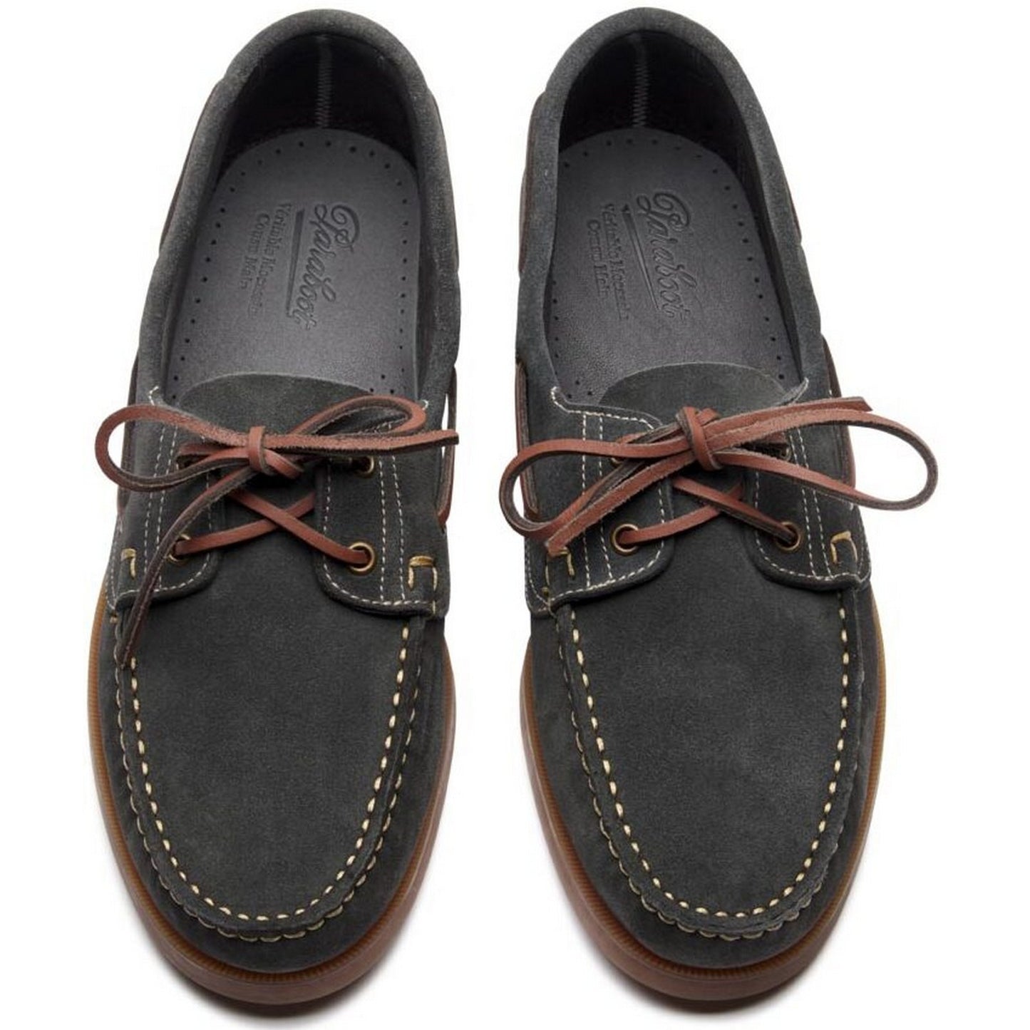 Paraboot Herren-Bootsschuhe – Barth/Marine Miel-Vel Ardoise – Braun